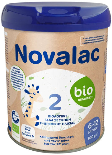 Novalac 2 Bio Βιολογικό Γάλα Σε Σκόνη 800g για Βρέφη 6-12 Μηνών